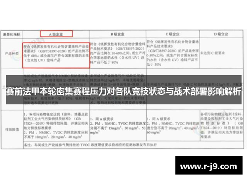 赛前法甲本轮密集赛程压力对各队竞技状态与战术部署影响解析 赛前法甲本轮密集赛程压力对各队竞技状态与战术部署影响解析